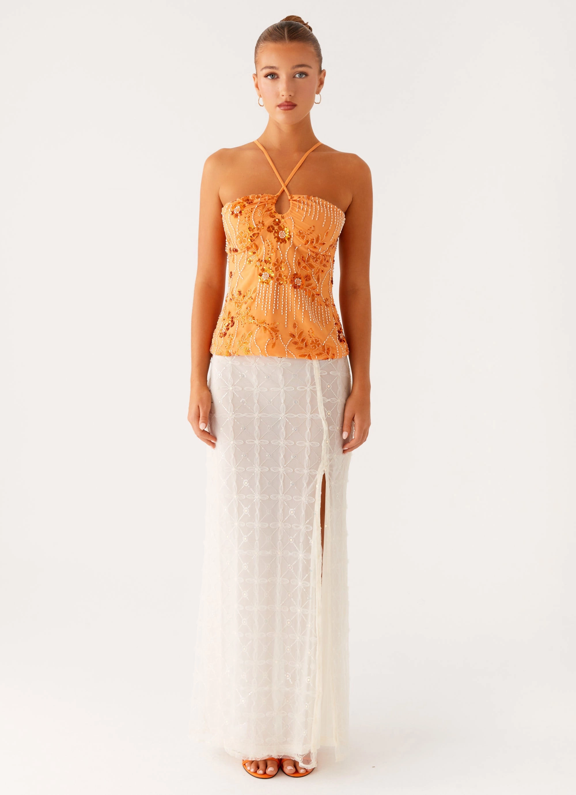 AntiPilling Catalina Sequin Top - Orange