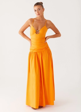 Square Neck Avani Maxi Dress - Orange
