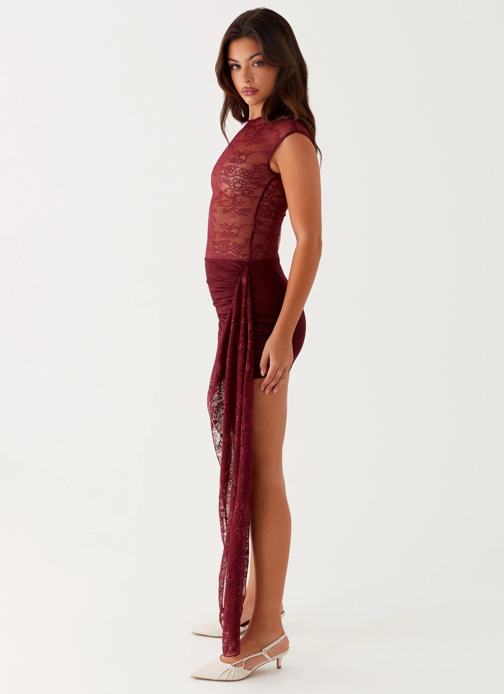 Quiet Luxury Casual Edge Best Behaviour Mini Dress - Burgundy