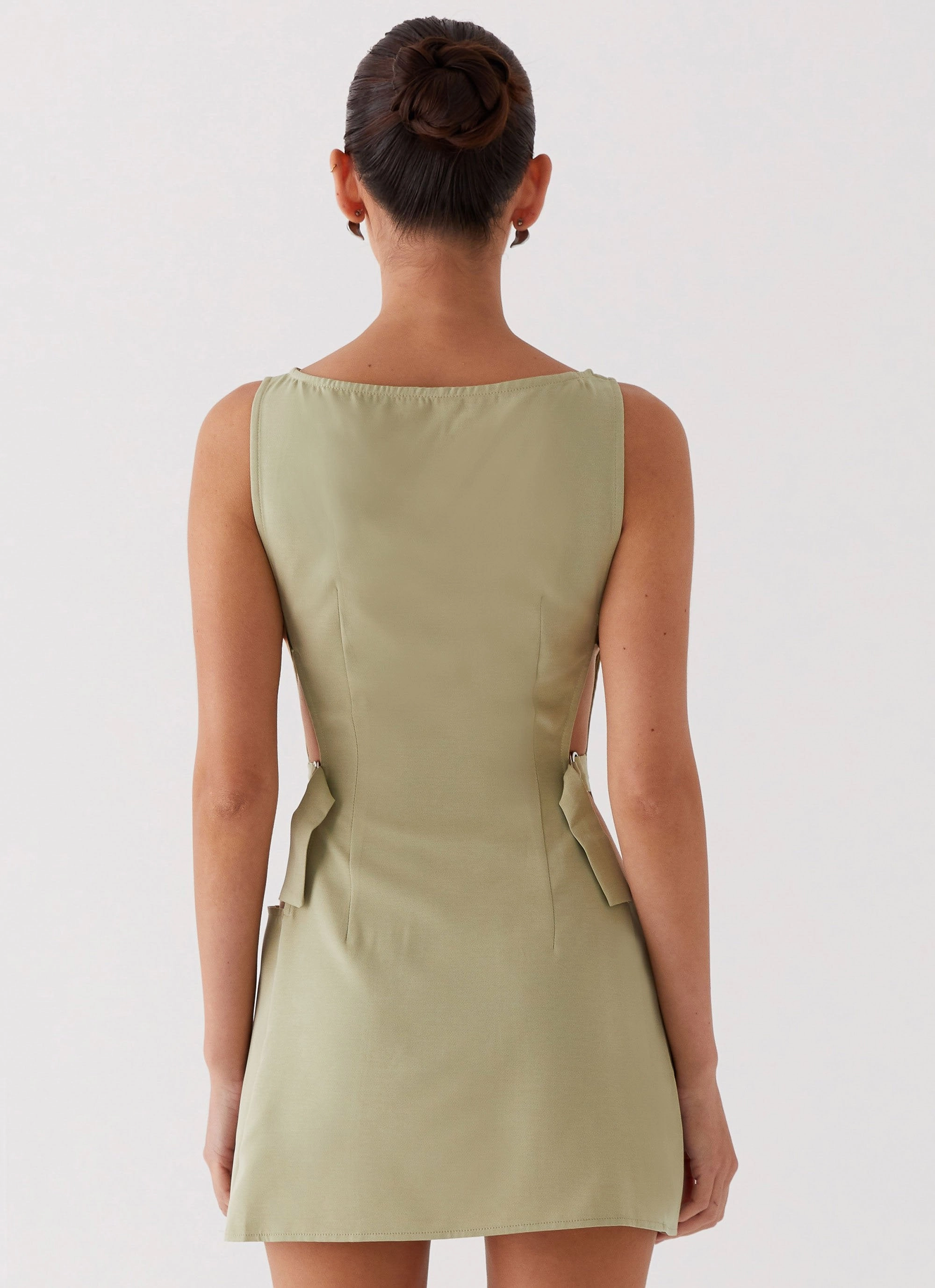 Care-Instructions-Included Cherish You Buckle Mini Dress - Olive