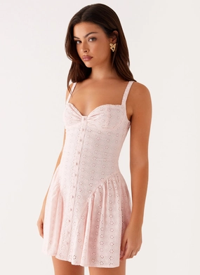 Sugar Plum Mini Dress - Peach Lightweight-Comfort Subtle Edge