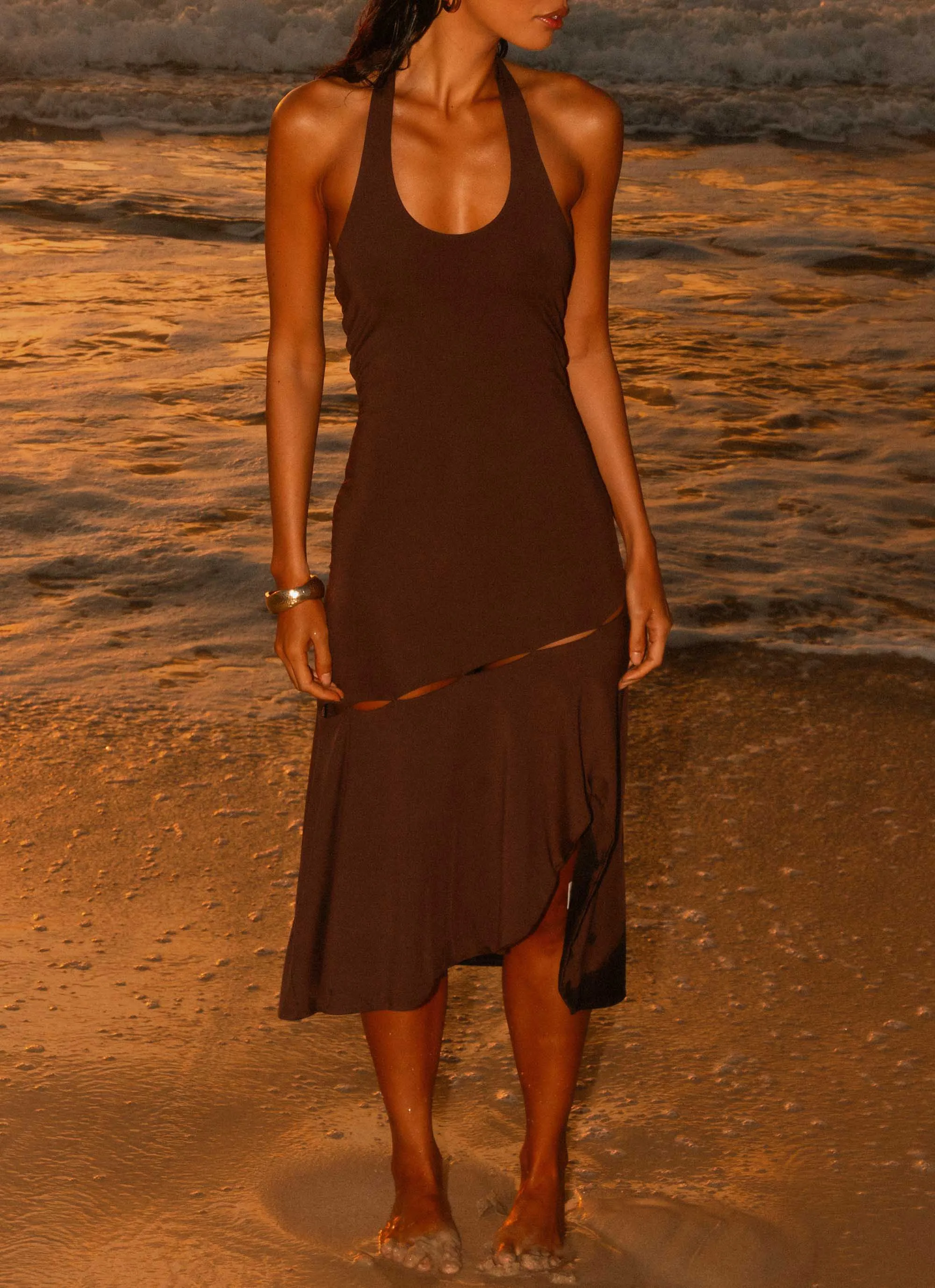 Fast Times Midi Dress - Chocolate Casual Style Wear Charming Comfort