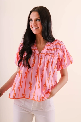 RESTOCK: Little Miss Prep Blouse-Pink Friction Resistant Shoulder RubberizedGrip