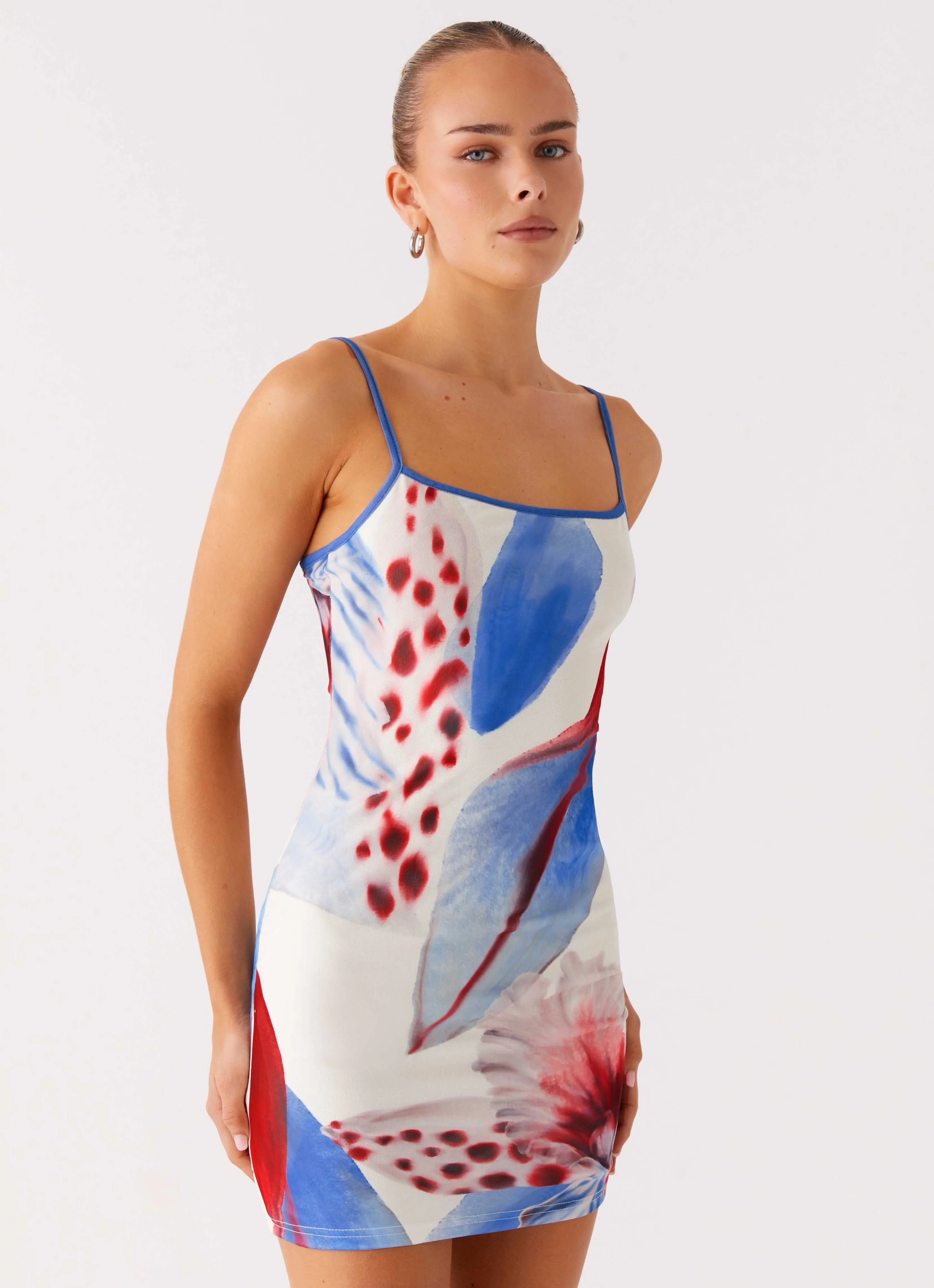 Elegant Line Everett Mini Dress - Deep Sea Bloom