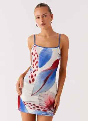 Everett Mini Dress - Deep Sea Bloom SoftTouchTexture