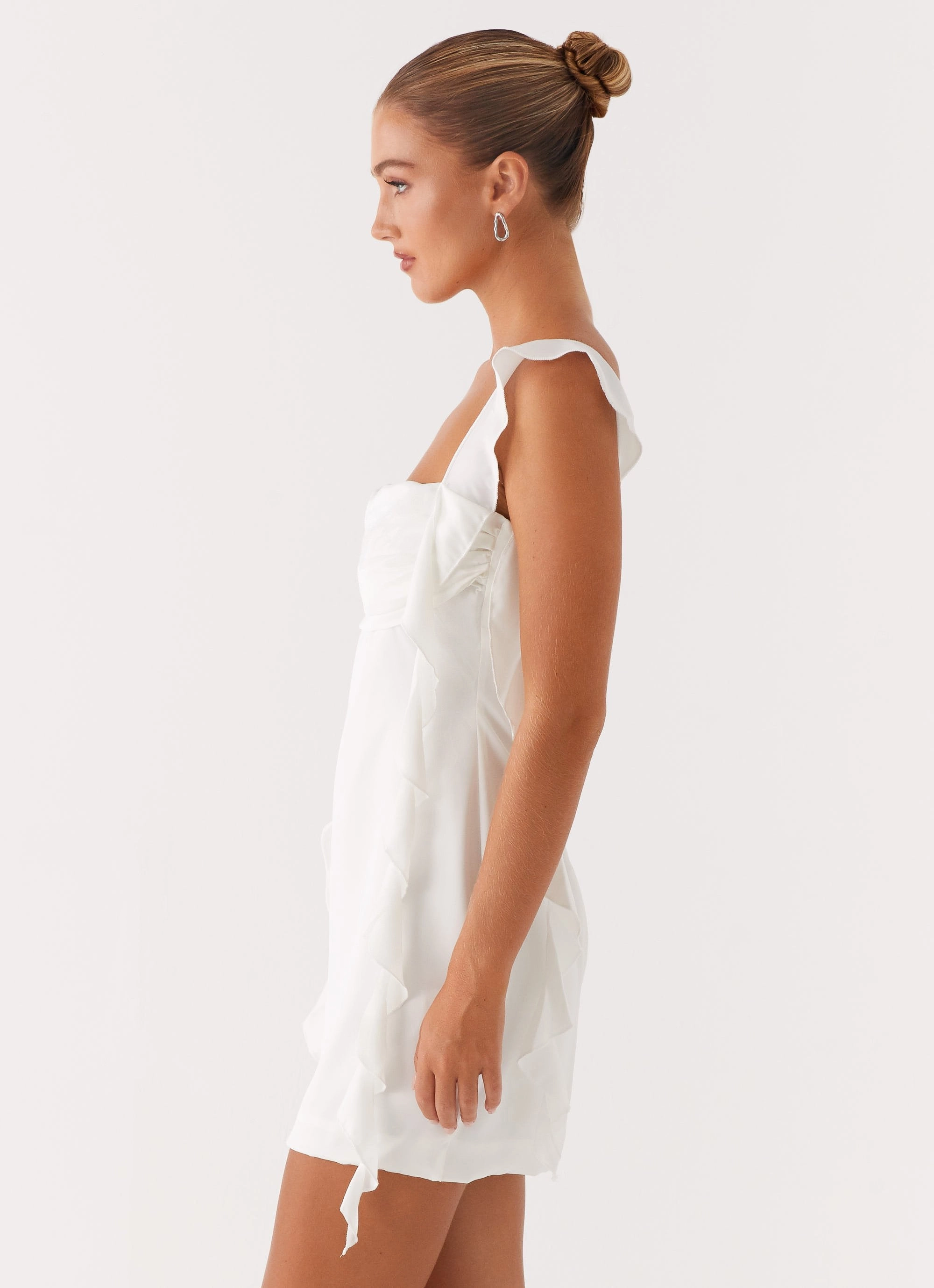 Subtle pattern Structured Fit Beckham Mini Dress - White