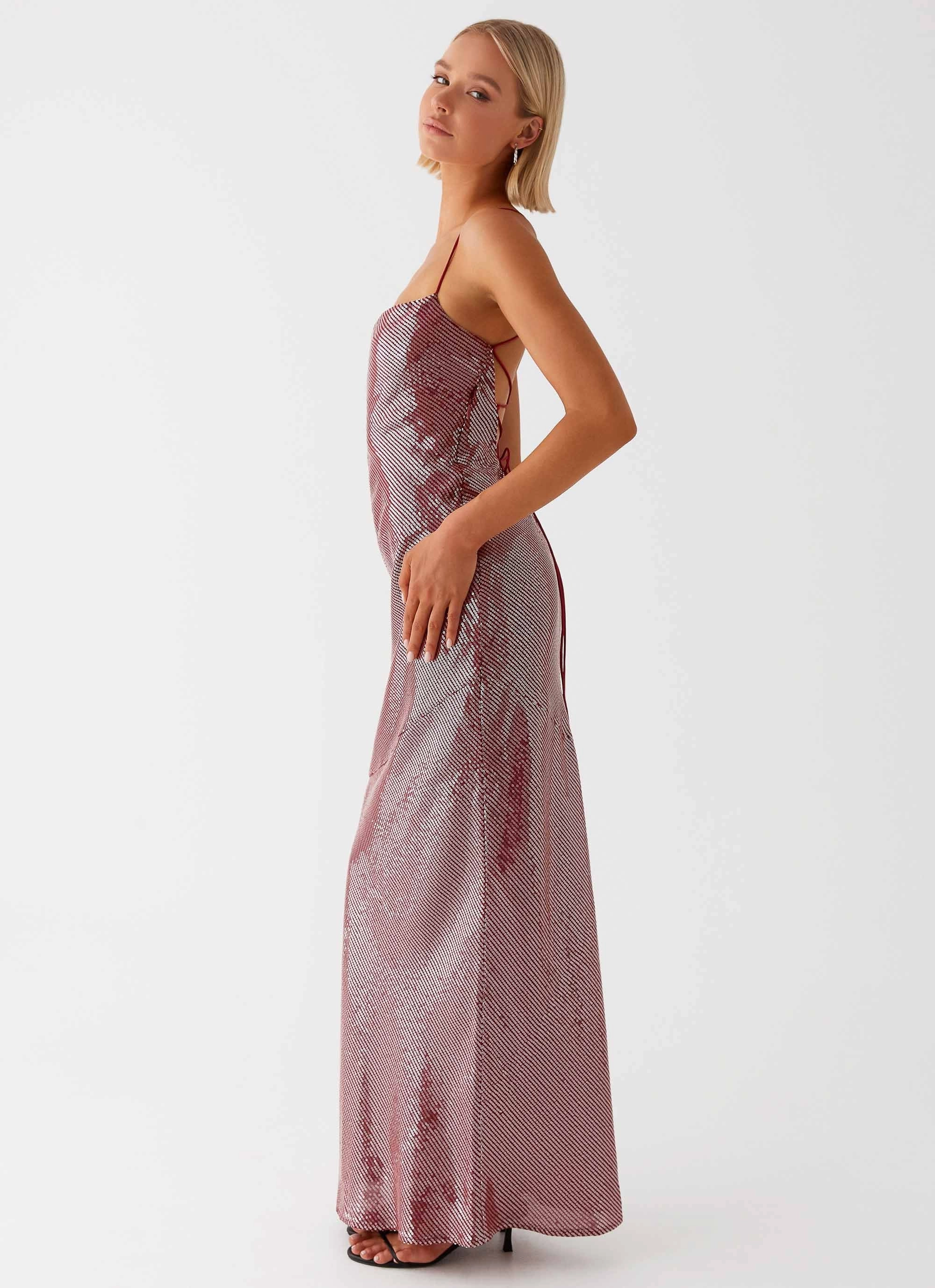 Jada Sequin Maxi Dress - Red Quick Outfit Timeless Comfort