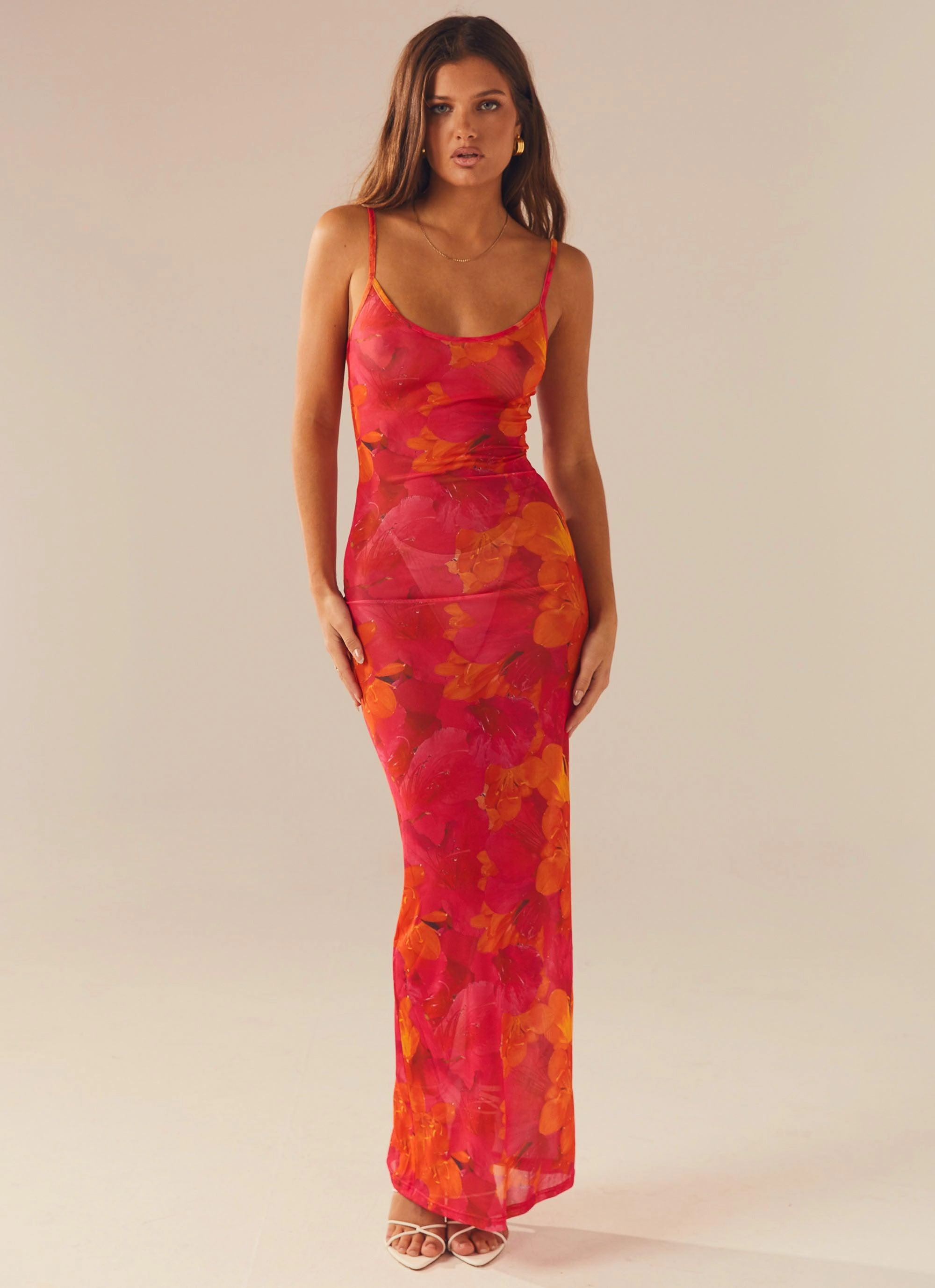 Neutral Flow Love On The Run Maxi Dress - Floral Sun