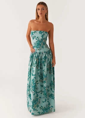 Andorra Maxi Dress - Cloud Nine Floral Vibrant Layer Classic Edge