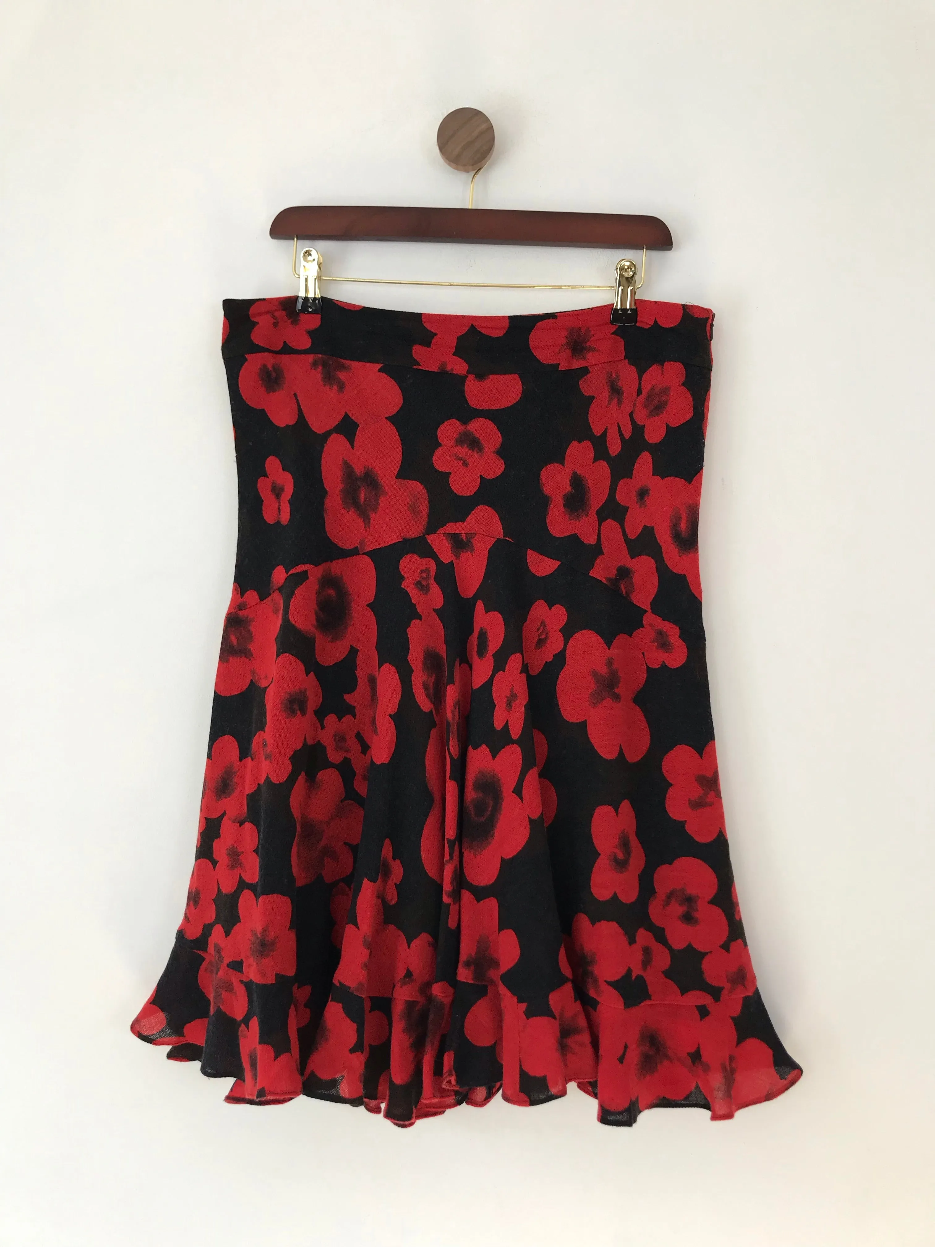 Fenn Wright Manson Women's Floral Frill A-Line Skirt | UK14 | Red