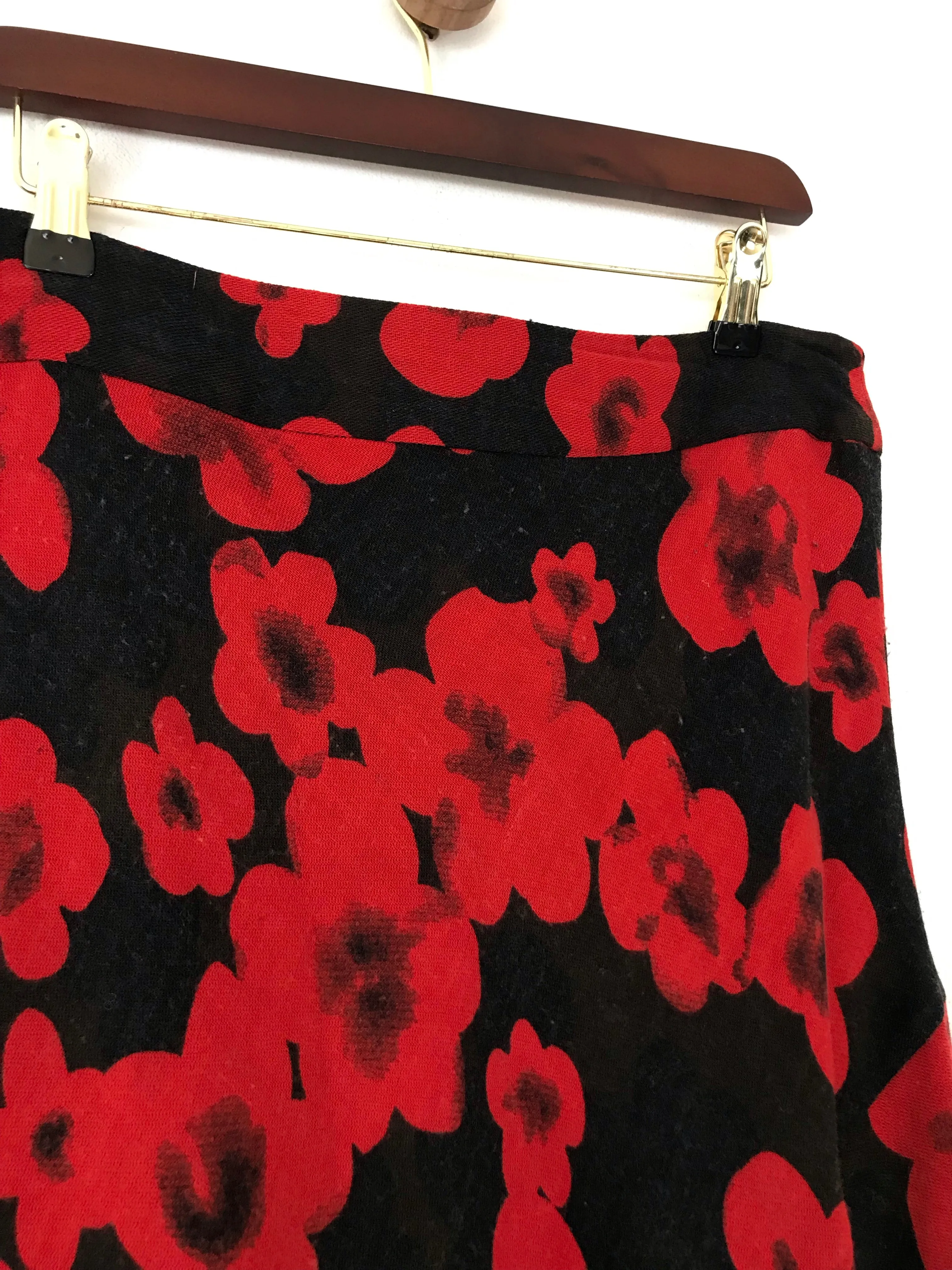 Fenn Wright Manson Women's Floral Frill A-Line Skirt | UK14 | Red