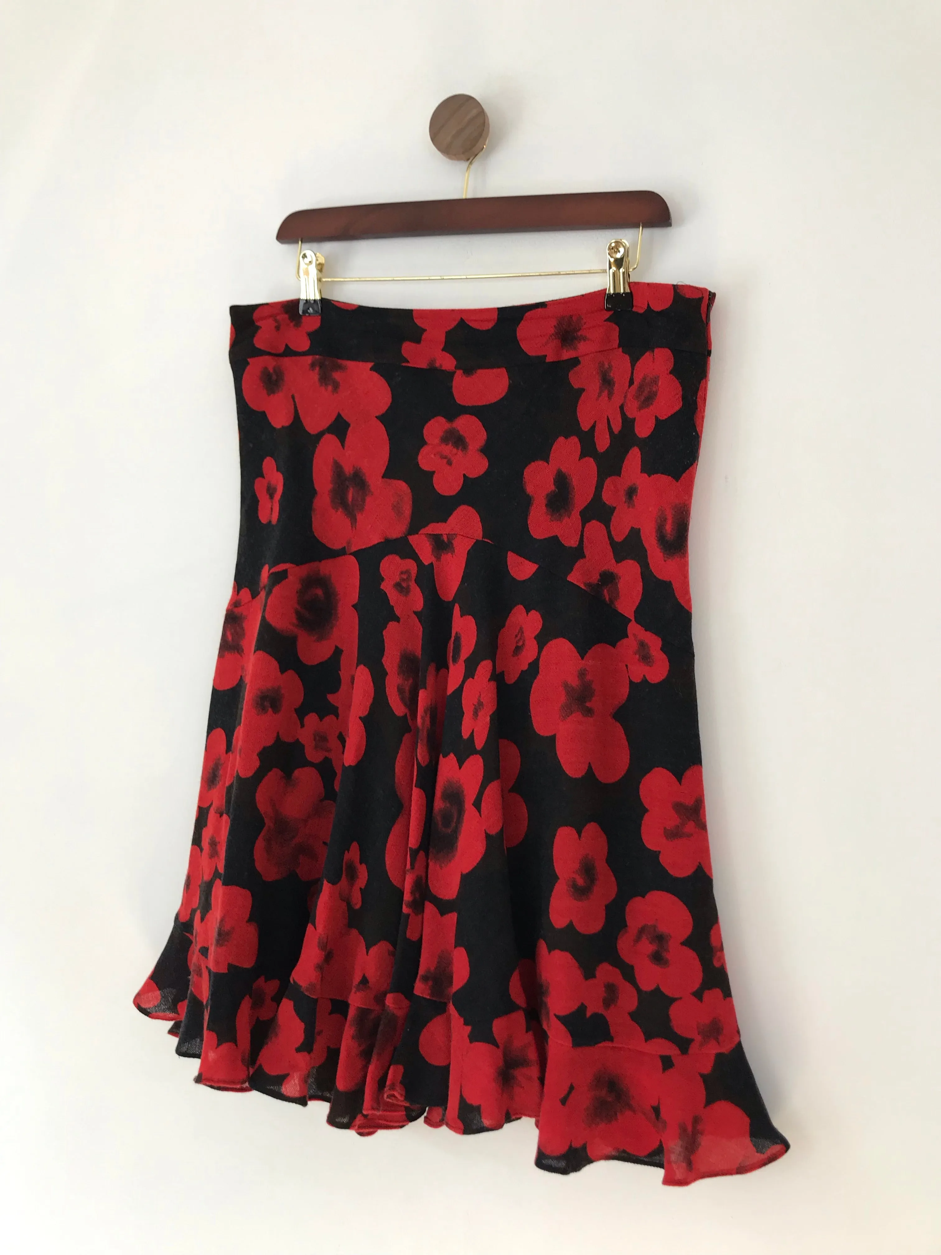 Fenn Wright Manson Women's Floral Frill A-Line Skirt | UK14 | Red
