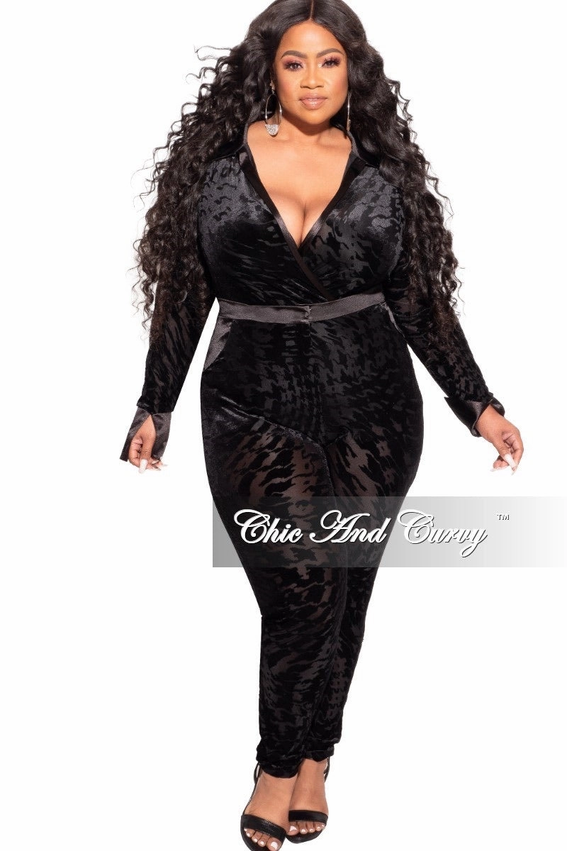 Light support Adjustable Closure Final Sale Plus Size 2-Piece Sheer Pant Set in Black Houndstooth