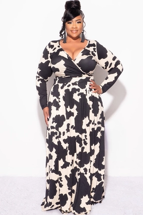 Final Sale Plus Size 2pc Maxi Skirt Set in Black and Tan Comfy Flex