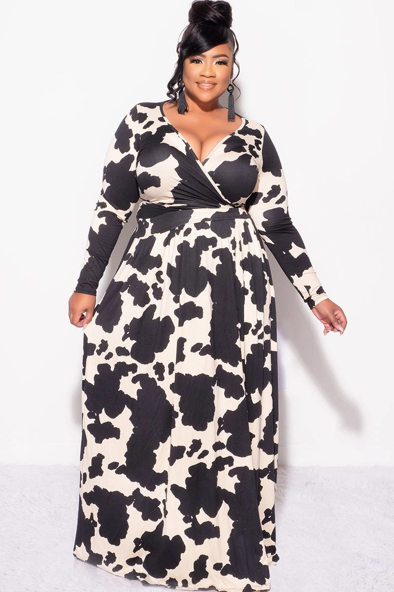 ResilientElasticBand Breathable Style Final Sale Plus Size 2pc Maxi Skirt Set in Black and Tan