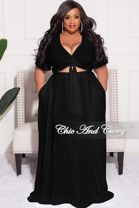 Body shaping Final Sale Plus Size 2pc Skirt Set in Black