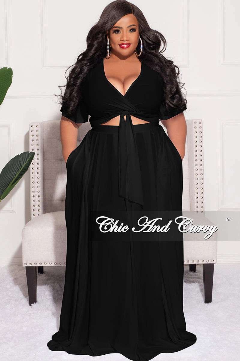 Body shaping Final Sale Plus Size 2pc Skirt Set in Black