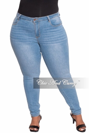 Final Sale Plus Size Ankle Cuff Boyfriend Light Denim Jeans Day To Night DurableBartack