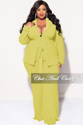 Timeless Utility Gripper Waistband Final Sale Plus Size Blazer 2pc Set in Puce