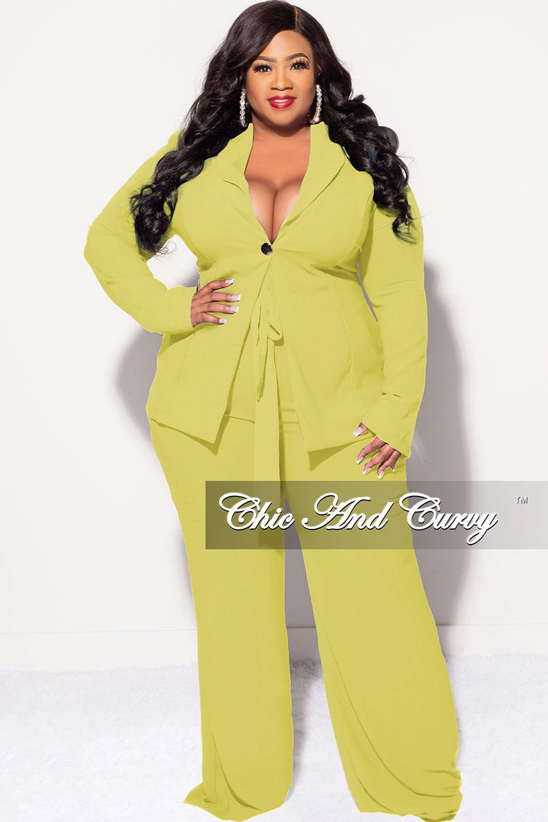 Sleek Waist Final Sale Plus Size Blazer 2pc Set in Puce