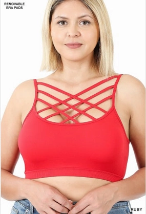 Final Sale Plus Size Bralette in Red Athletic Flex Wear