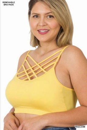 Final Sale Plus Size Bralette in Yellow Chilly Weather Comfort Work Ready