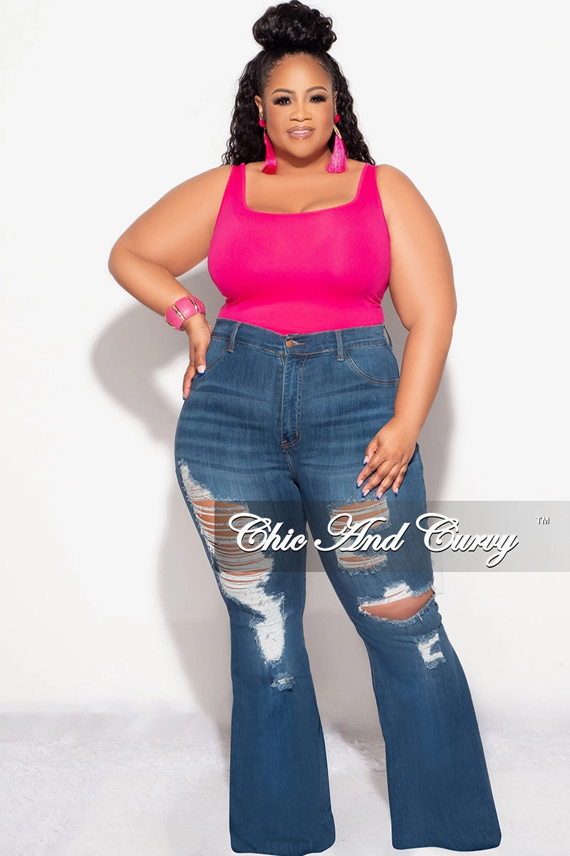 Final Sale Plus Size Camisole with Thick Straps in Fuchsia (Top Only) Comfort Layer Wear