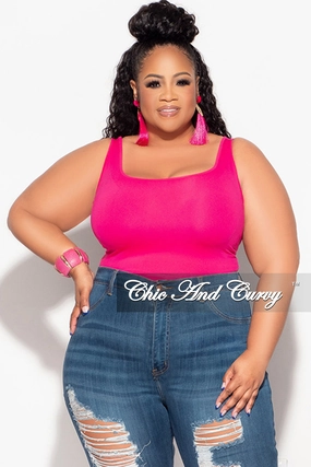 CompressionSupport Movement Comfort Final Sale Plus Size Camisole with Thick Straps in Fuchsia (Top Only)