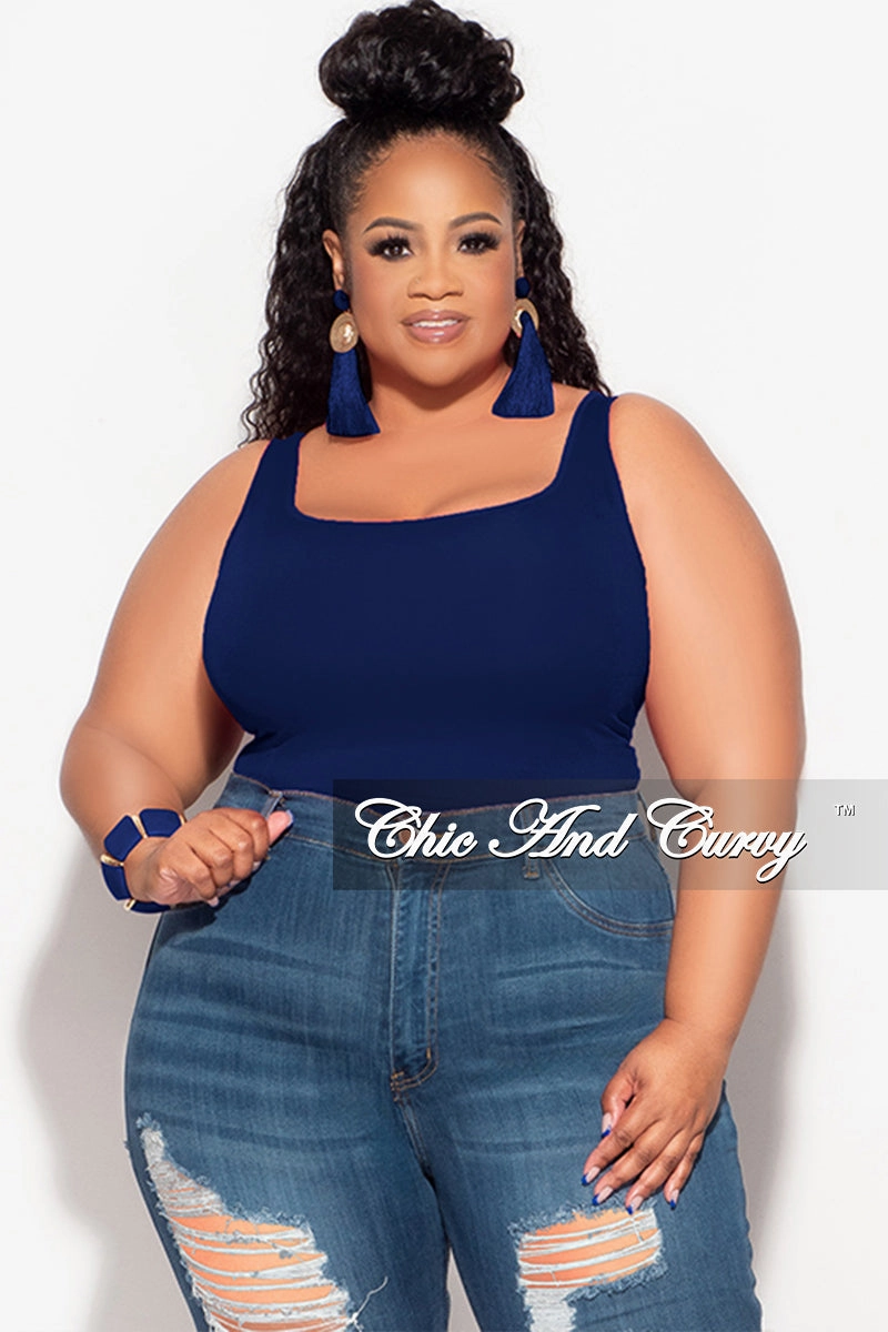 Modular Pocket System Versatile Wear Final Sale Plus Size Camisole with Thick Straps in Navy (Top Only)