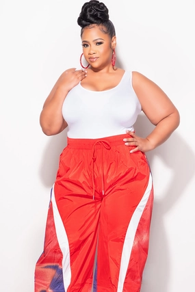 Final Sale Plus Size Camisole with Thick Straps in White Minimal Design