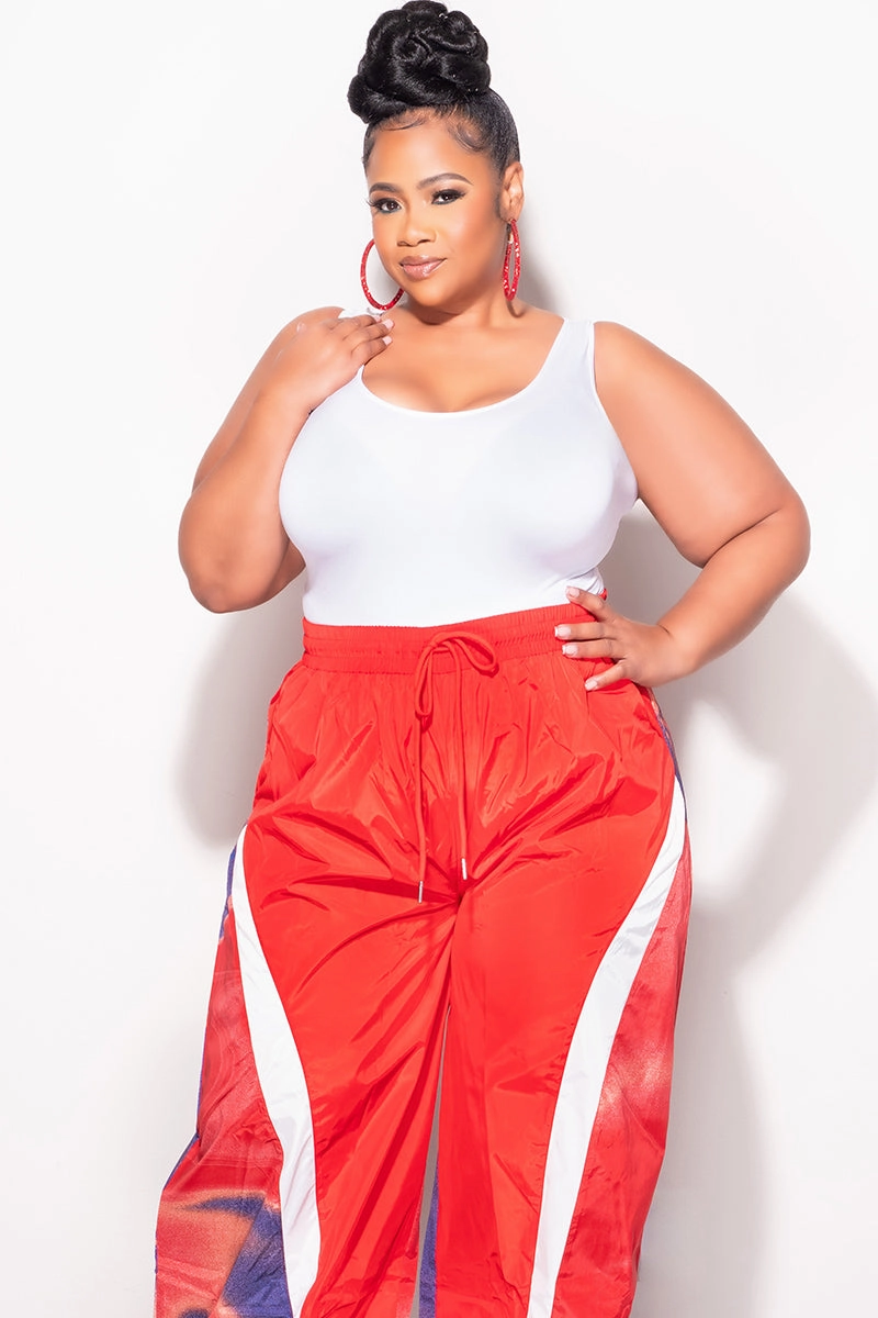 Final Sale Plus Size Camisole with Thick Straps in White Minimal Design