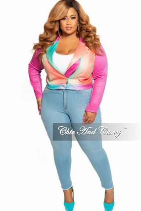 Street Style Side zipper Final Sale Plus Size Jeans in Light Denim