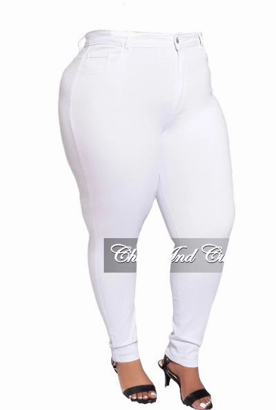 Final Sale Plus Size Jeans in White No Ride Up