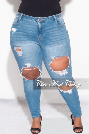 Anti Pilling Ready For Action Final Sale Plus Size Light Denim Pants