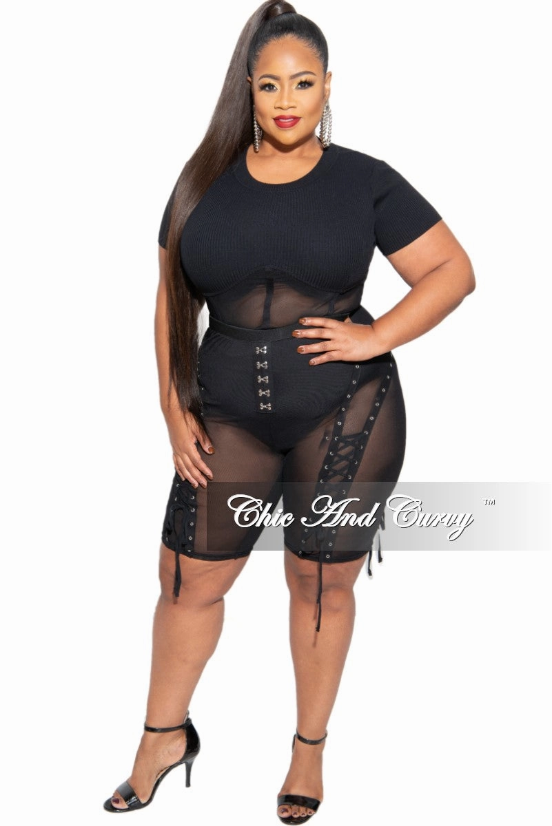 Final Sale Plus Size Mesh Set with Grommet Details Daily Motion Moisture wicking