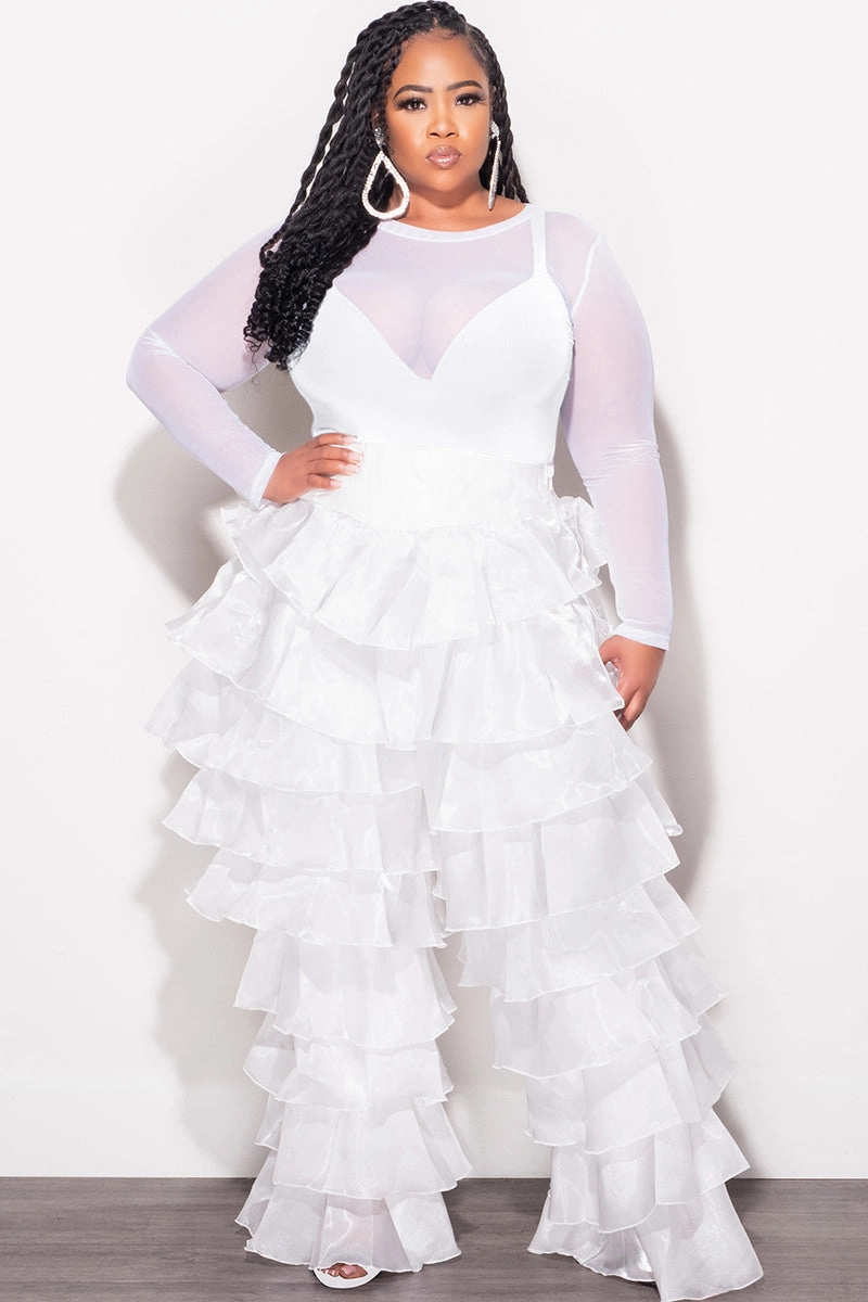 Breathable Style Final Sale Plus Size Mesh Top in White