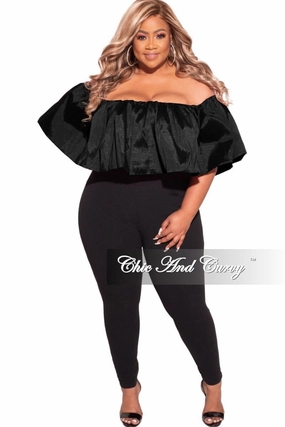 Static free Final Sale Plus Size Off The Shoulder Jumpsuit in Black