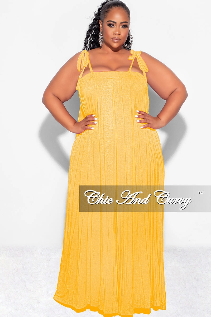 Final Sale Plus Size Oversized Jumpsuit with Self Tie Straps in Mustard Quick Movement Wear