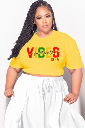 Final Sale Plus Size Oversized Unisex Fit Light Gold T-Shirt Juneteenth Vibes 1865 Chic Fit