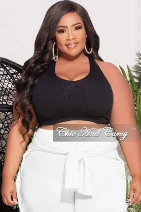 Final Sale Plus Size Ribbed Racerback Tank Top in Black Comfy Feel