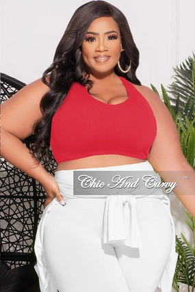 No Pinch Final Sale Plus Size Ribbed Racerback Tank Top in Ruby