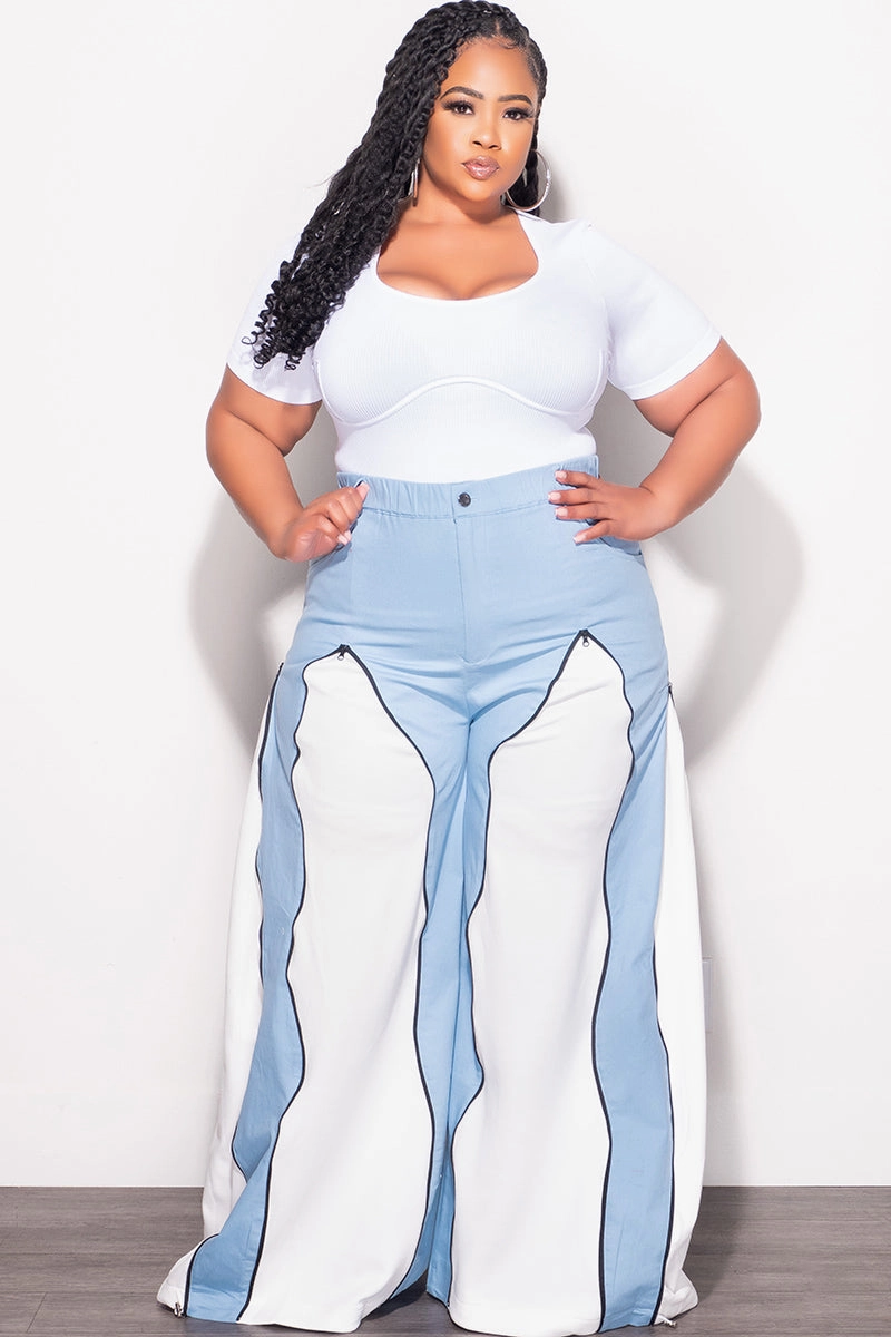 Timeless Appeal Final Sale Plus Size Ribbed Top Front Boning in White