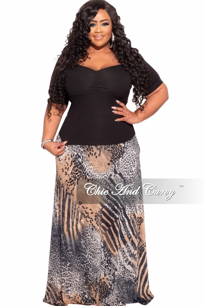 Linen blend Layered Panel Design Final Sale Plus Size Short Sleeve Top in Black