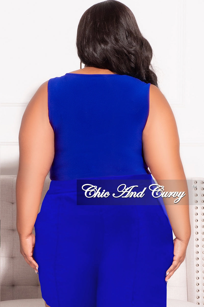 Active Appeal Final Sale Plus Size Sleeveless Crop Top in Royal Blue (Top Only)