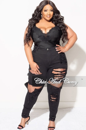 Final Sale Plus Size Spaghetti Strap Thong Bodysuit in Black Travel Ready Chill Comfort Fit