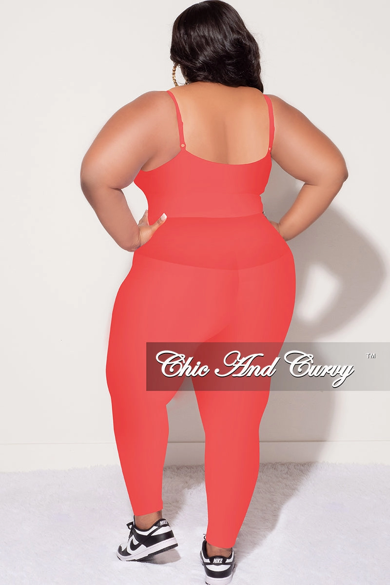 Weather Flex Final Sale Plus Size Spaghetti Strap Triple Criss Cross Front Bralette in Coral