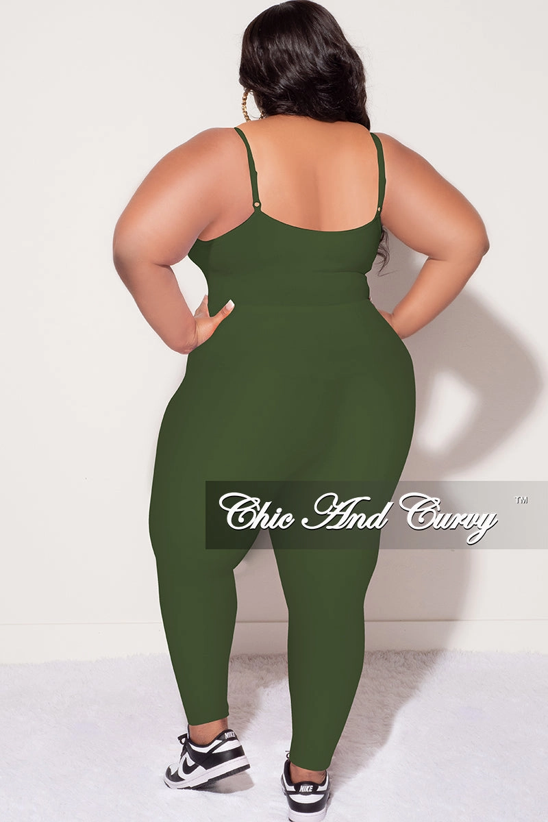 Final Sale Plus Size Spaghetti Strap Triple Criss Cross Front Bralette in Olive green All Day Comfort Fit Active Design Wear
