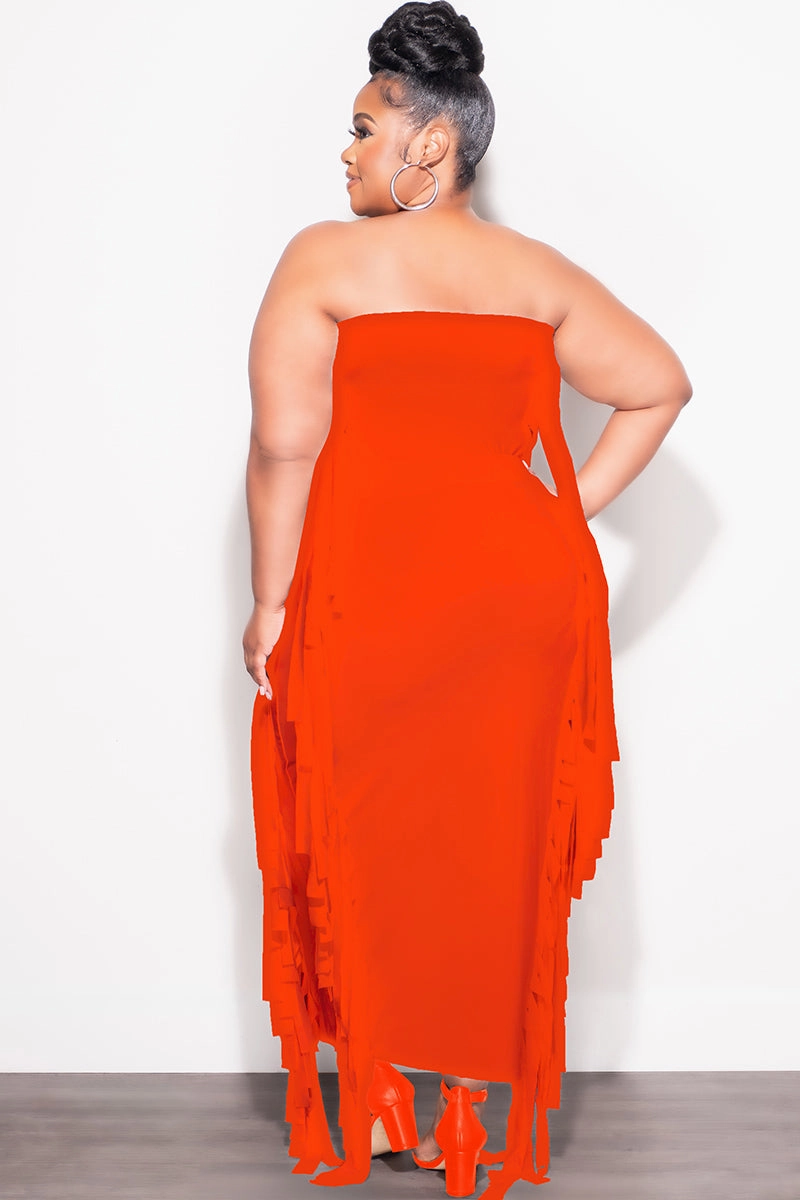 Smart Layer Final Sale Plus Size Strapless 2pc Set in Orange