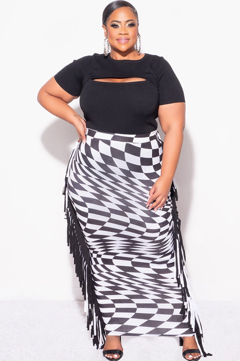 Commuter Fit MultiPocket Final Sale Plus Size Top with Cutout in Black