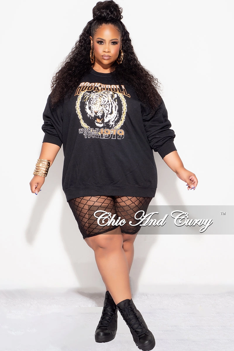 Final Sale Rock and Roll World Tour Sweatshirt in Black Layer Ready Effortless Design